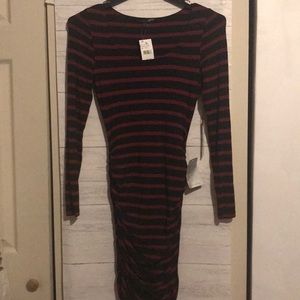 Felicity & Coco striped body con dress. Knee length